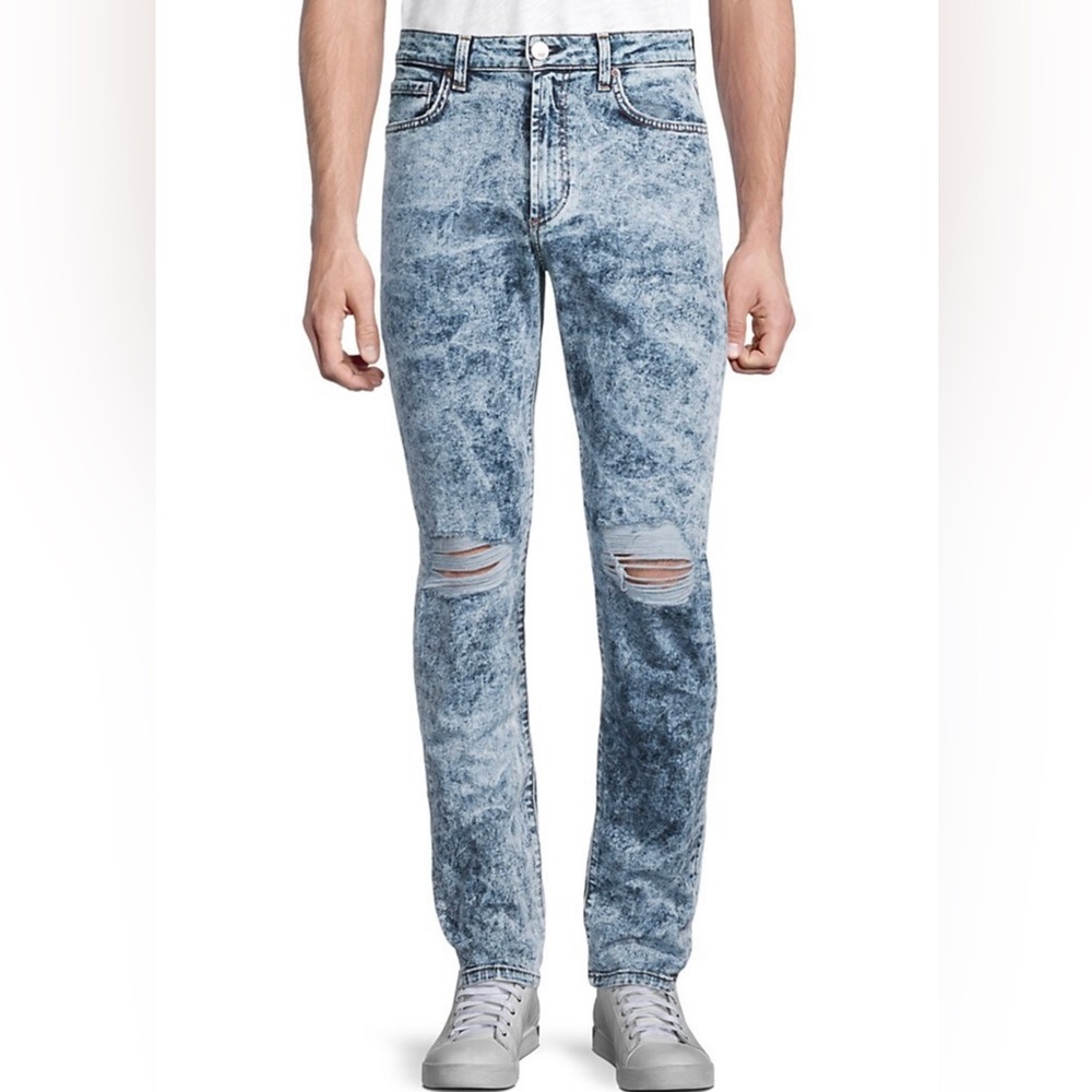 MONFRERE mens Brando Distressed Slim Fit Jeans In Santa Cruz